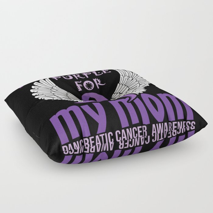 Wear Purple For Mom Pancreatic Cancer Awareness Floor Pillow