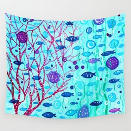 Watercolor Under the Sea Wall Tapestry