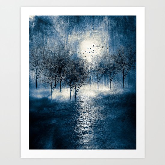 Paisaje y color (azul) Art Print