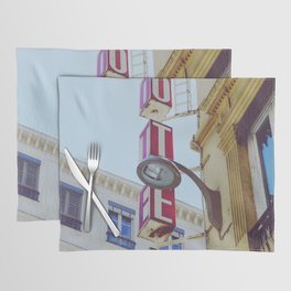 Vintage Hotel sign in a corner of Lyon, France | Travel Photography Placemat