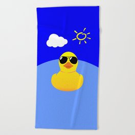 Cool Rubber Duck Yellow Beach Towel