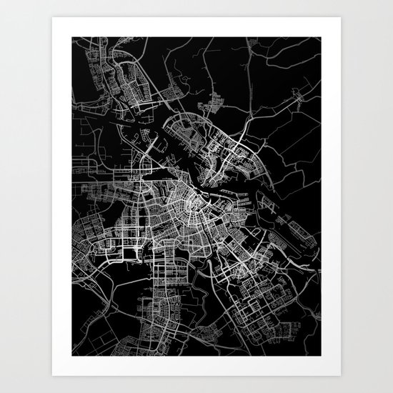 Amsterdam map Art Print