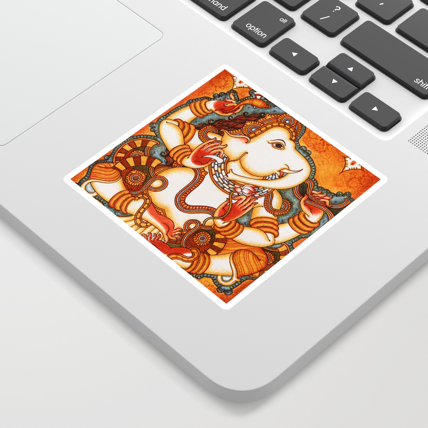 Lord Ganesha Traditional Mural Painting Sticker By Shijiljimbolji