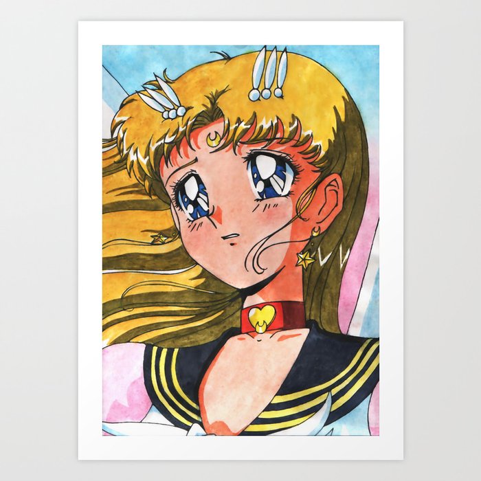 Eternal Sailor Moon Sadeness Art Print By Auroraborealisartco