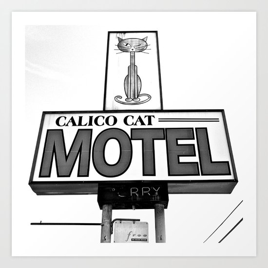 Cool cat motel Art Print