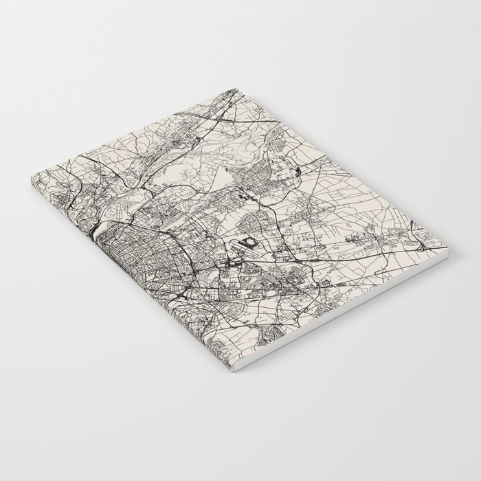 Lyon in France - Black&White Map Notebook
