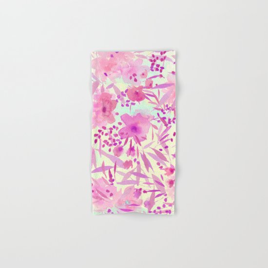 pink pretty flowers Hand & Bath Towel