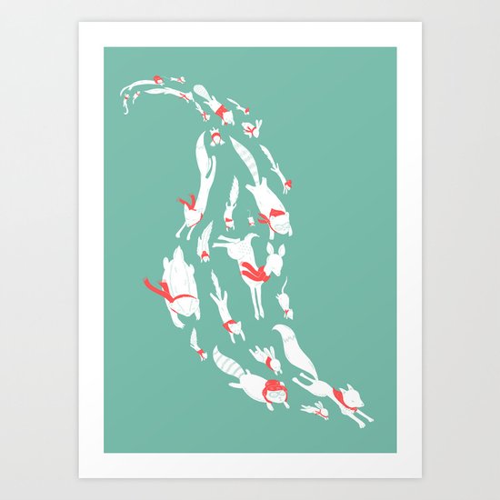 With Scarves of Red Art Print