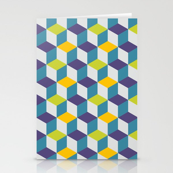 Colorful cubes Stationery Cards