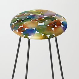 Abstract Iridescent Pebbles Counter Stool