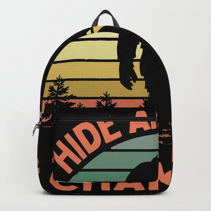 Bigfoot Hide And Seek Champion Funny Sasquatch Vintage Sunset Backpack