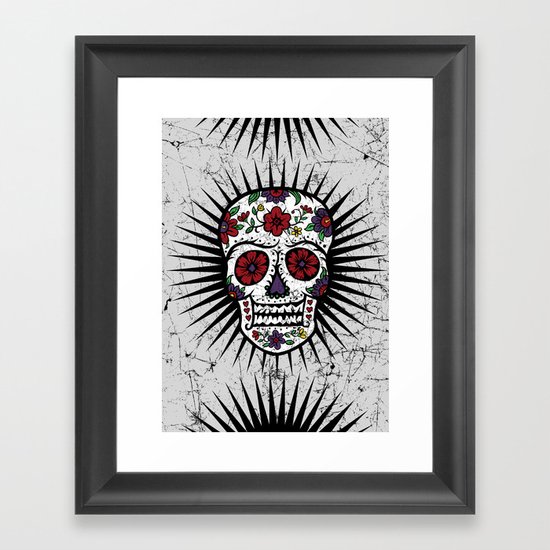 Sugar Skull Star Framed Art Print