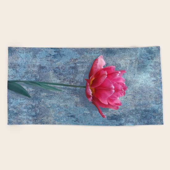 Pink Tulip Beach Towel