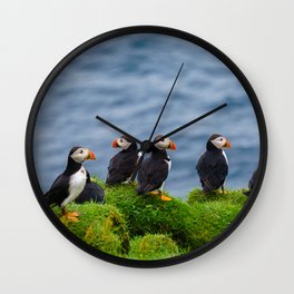 The Puffins of Mykines in the Faroe Islands X Wall Clock