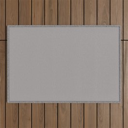 Light Gray - Silver - Aluminum Grey Solid Color Parable to Pantone Opal Gray 16-3801 Outdoor Rug