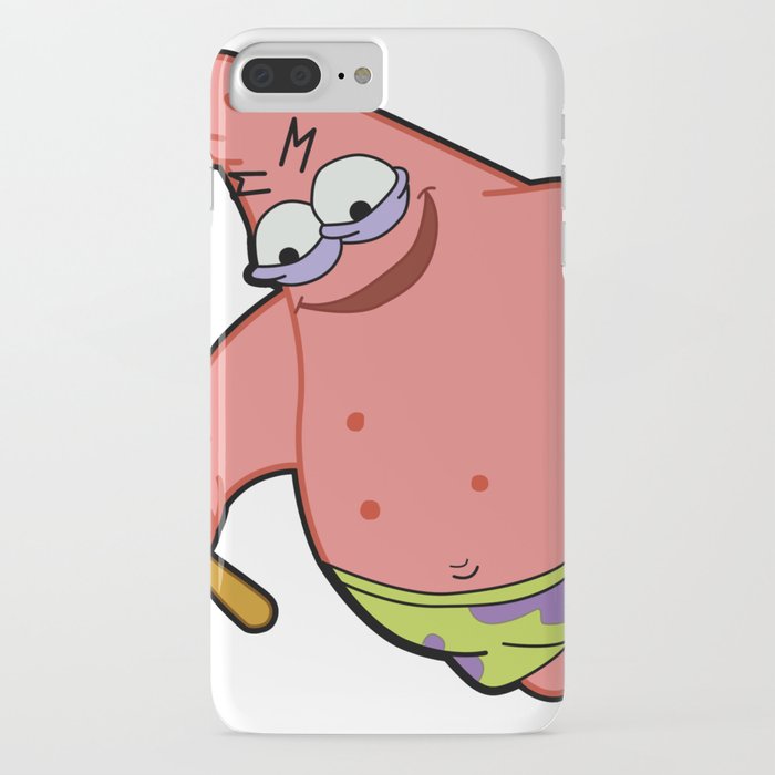 Savage Patrick Star Meme Evil Angry Spongebob Squarepants iPhone Case