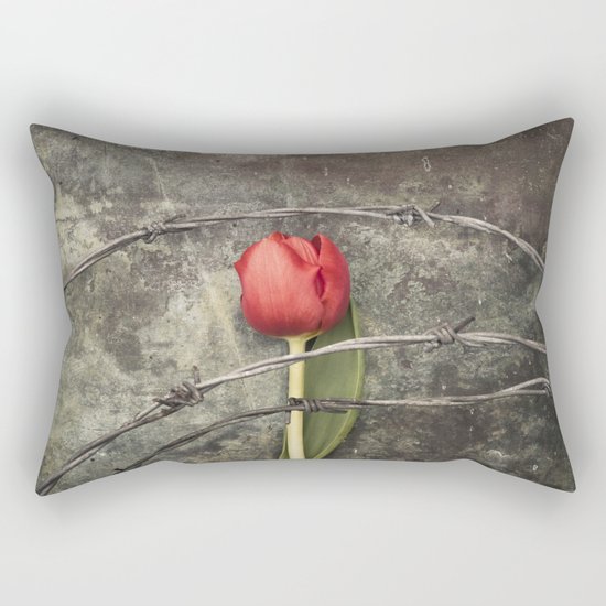 Tulip and barbed wire Rectangular Pillow