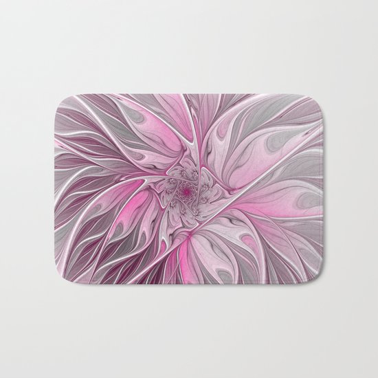 Abstract Pink Floral Dream Bath Mat