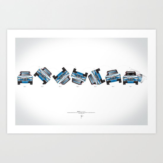 Ari Vatanen-Bruno Berglund, 1989 Paris Dakar crash sequence Art Print