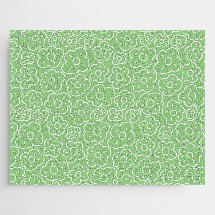 Cheeky Flowers- Green Jigsaw Puzzle