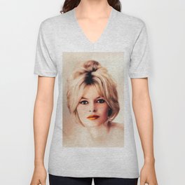 Brigitte Bardot, Actress V Neck T Shirt