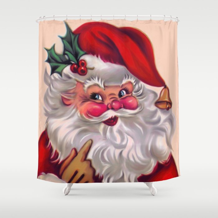 Cute vintage santa claus 2 Shower Curtain