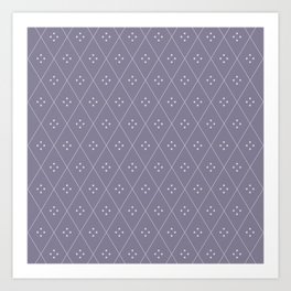 Mae Pattern XVII Art Print | Boho, Retro, Quilt, Moroccan, Pattern, Simple, Argyle, Stripes, Purple, Traditional 