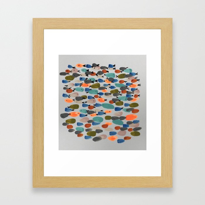 Fish and Rocks Framed Art Print