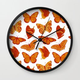 Texas Butterflies – Orange and Yellow Pattern Wall Clock