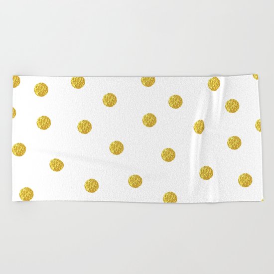 Golden Dots Beach Towel