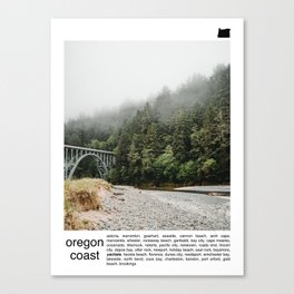 Bridge and Fog | Travel Minimalism | Oregon Coast Canvas Print