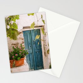 Greek Blue Painted Door | Still Live on the Greek Islands | Street and Travel Photography Stationery Card
