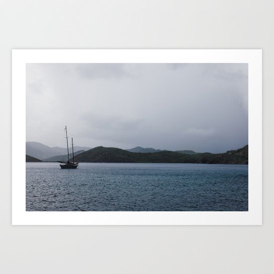 Moored Sailboat Art Print
