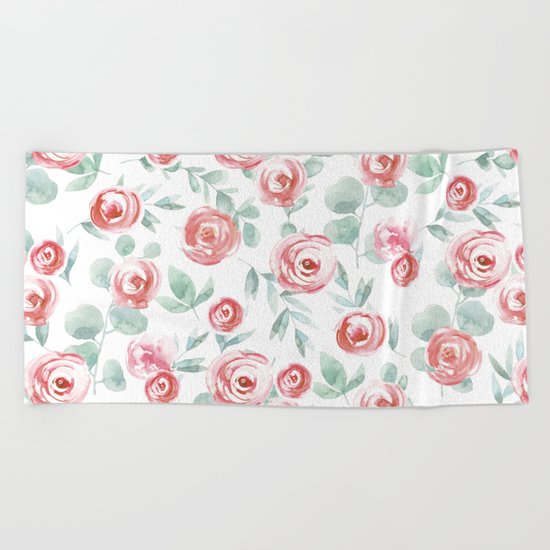 Red Roses Beach Towel