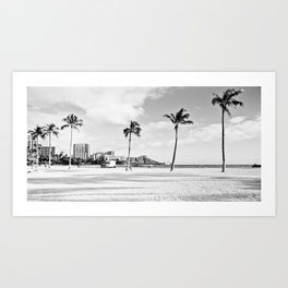 Waikiki Beach Palm Trees Art Print
