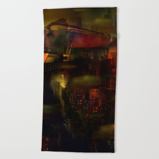 Train de nuit Beach Towel