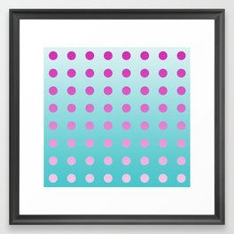 pink and aqua dots gradation Framed Art Print