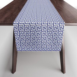 Blue greek key pattern Table Runner | Roman, Meander, Fashion, Ornament, Trendy, Pattern, Geometric, Greek, Seamless, Labyrinth 