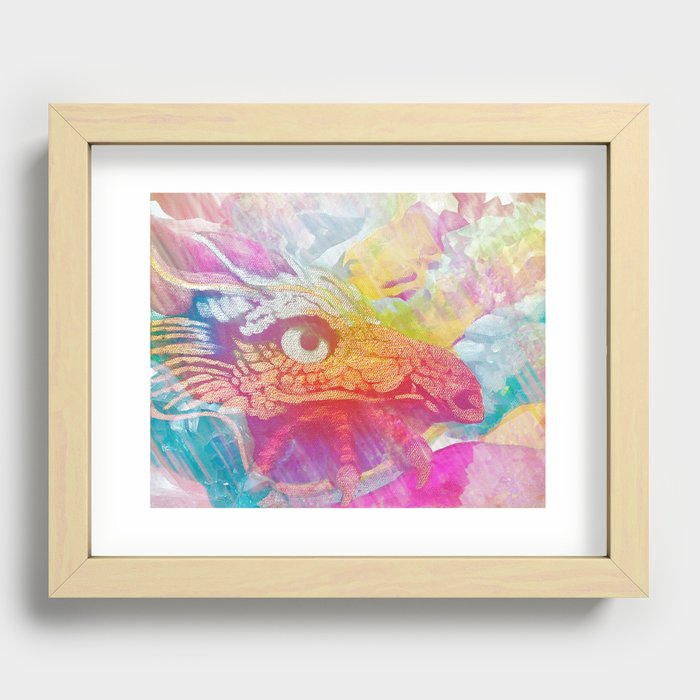 Metallic Rainbow Dragon Recessed Framed Print
