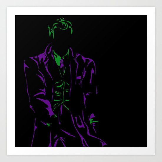 Purple and Green: Joker Mean Art Print