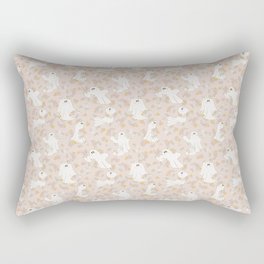Ditsy flowers and cute ghosts - pink Rectangular Pillow