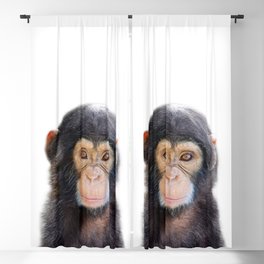 Baby Monkey, Safari Animals, Kids Art, Baby Animals Art Print By Synplus Blackout Curtain