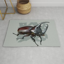 Centaurus MF Beetle Rug | Rhinoceros, Invertebrate, Rafaelxaugusto, Entomology, Macro, Rhino, Beetle, Jewel, Unicorn, Pop Art 