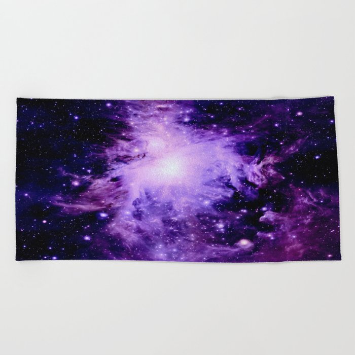 Orion nebUla. : Purple Galaxy Beach Towel