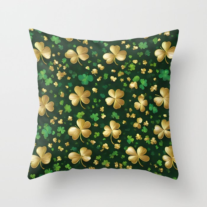 Four Leaf Clover Popular Collection Throw Pillow