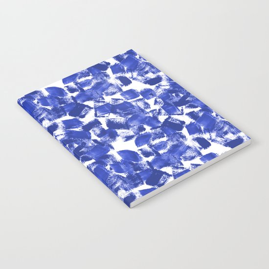 Azia - bright blue painterly abstract brushstrokes painting trendy minimal modern monochrome indigo Notebook