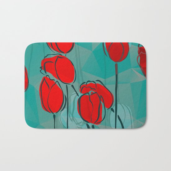 Abstract Tulips Bath Mat