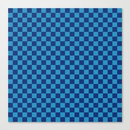 Checker Pattern 345 Blue and Cyan Blue Canvas Print