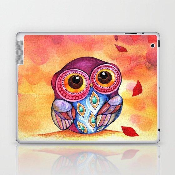 Owl's First Fall Leaf Laptop & iPad Skin