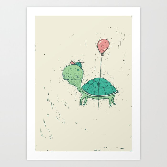 Flying Turtle Art Print
